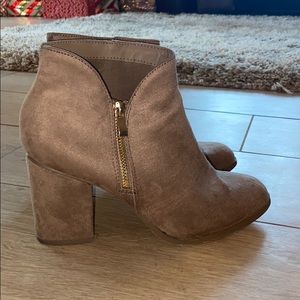 Tan booties size 8